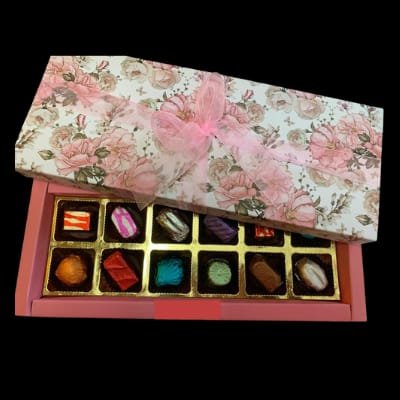 Flower Chocolate Box with 12 Chocolates